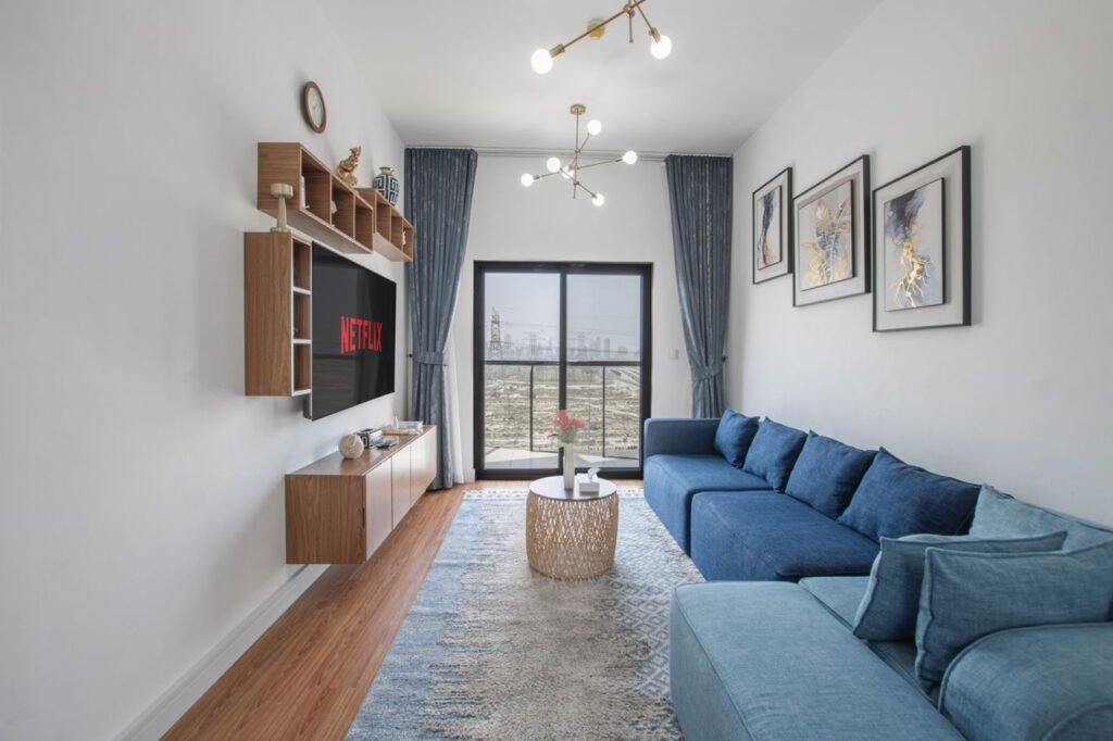 Stylish living room in 1bhk Ambernath Glovesta